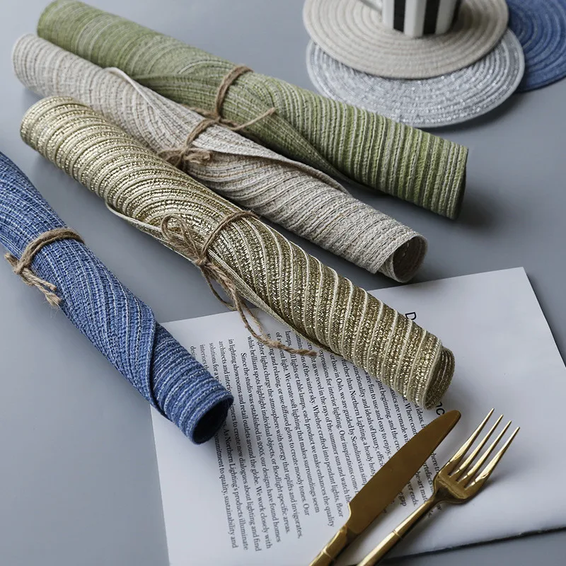 Японский хлопок пряжа горшок изоляционный коврик ручной тканый Настольный