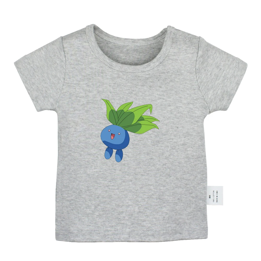 Футболки для новорожденных с рисунком из мультфильма «Pokemon Oddish Wartortle Zorua Goldeen»; однотонные футболки с короткими рукавами для малышей