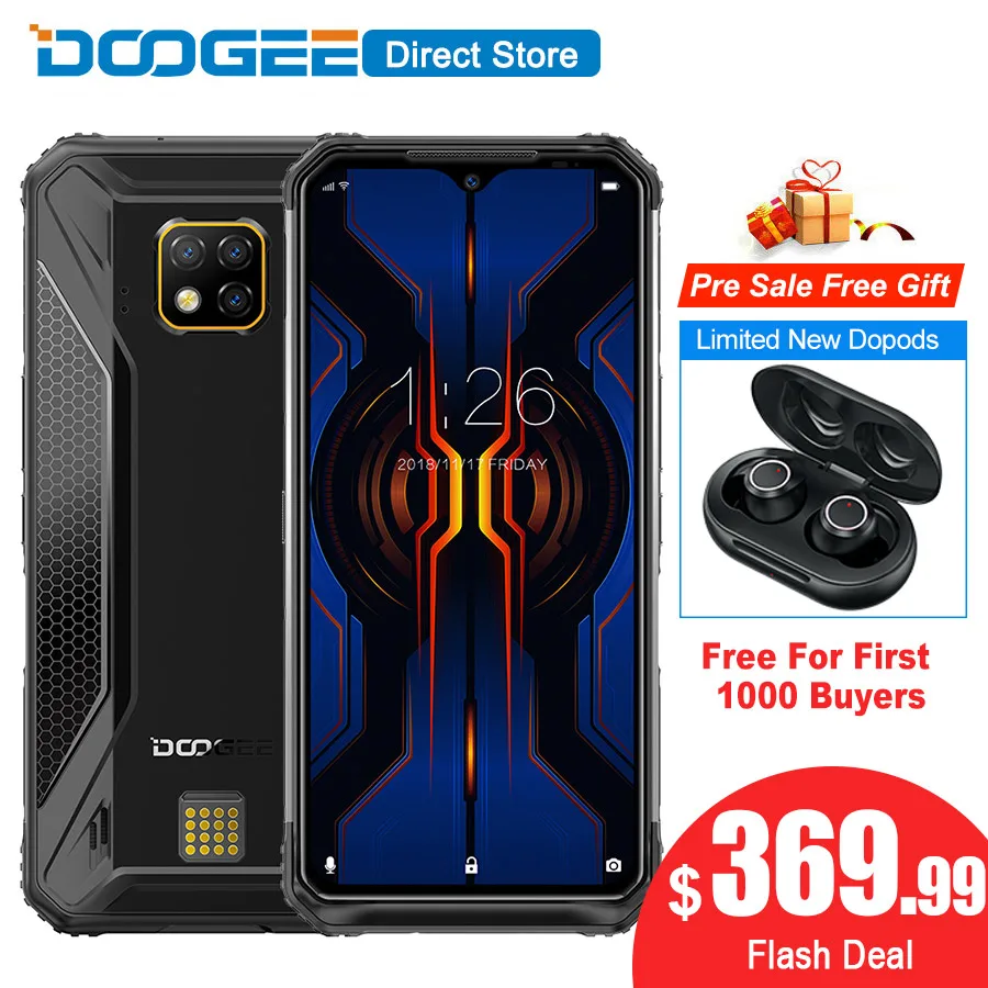 

DOOGEE S95 Pro Modular Rugged Mobile Phone IP68/IP69K 6.3inch Display 5150mAh Helio P90 Octa Core 8GB 128GB 48MP Cam Android 9
