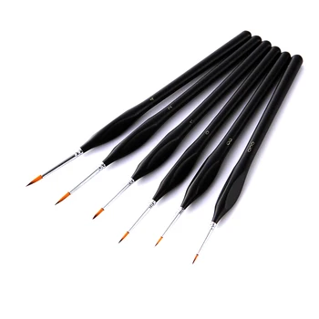 

6 Pcs Pen Watercolor Gouache Acrylics Oil Paint Brushes Hook Line Triangle Pole Nylon Wool For Art Set Painting Supplies
