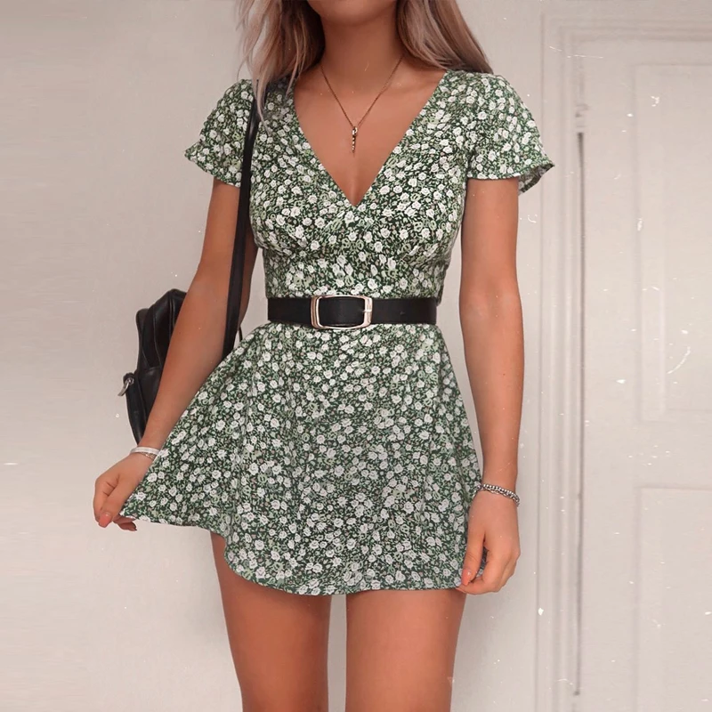Elegant Floral Print Ruffle Straps Dress Women Summer Off Shoulder Sleeveless Mini Dress Sexy Slim Bodycon Party Dress Vestidos
