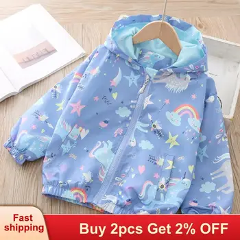 

Baby boys Girls Autumn Girls Jackets Coats Hooded Rainbow Pattern Kids Windbreaker Jackets Spring Jackets for Girl Children Coat