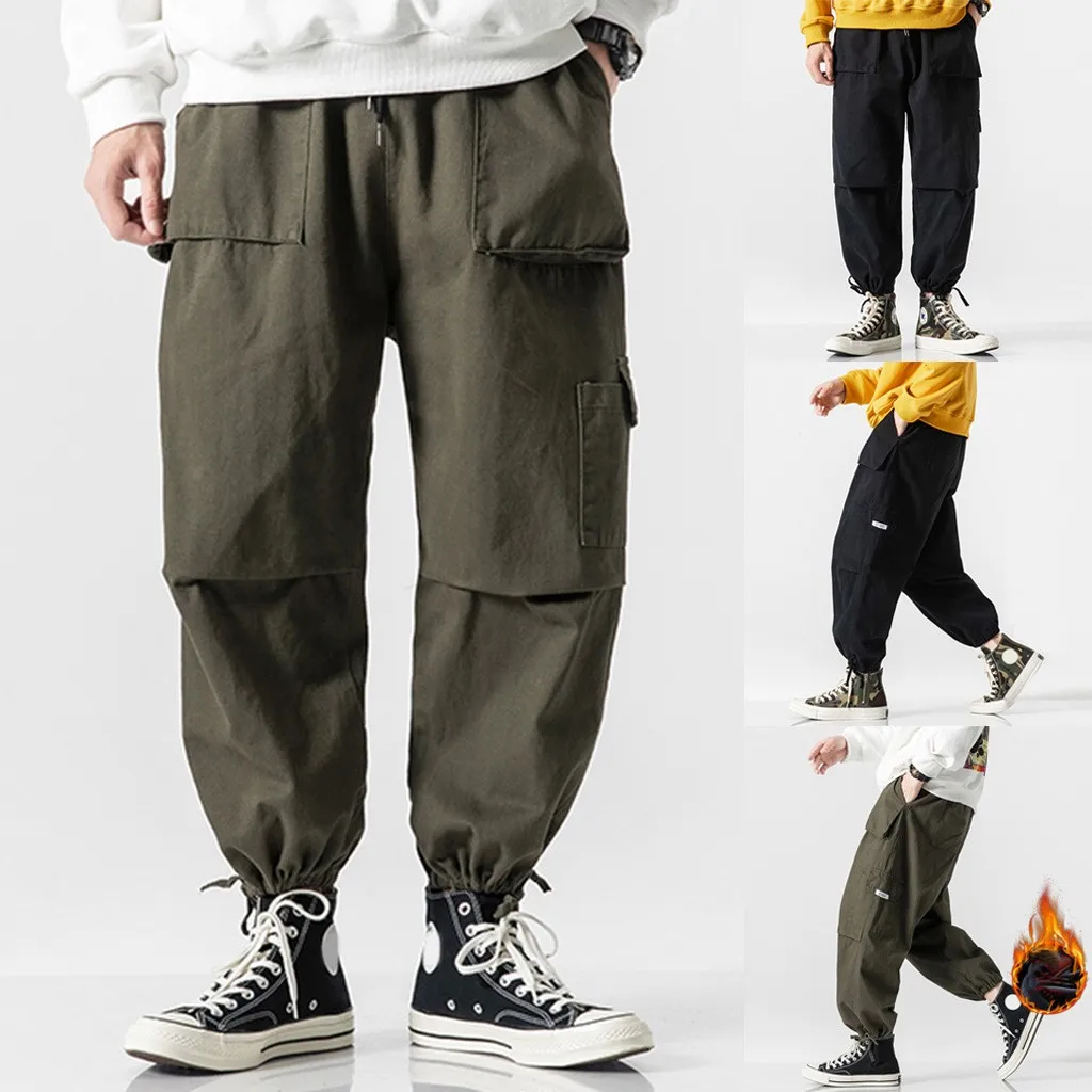 Pantalones hombre, Мужские штаны, плюшевая серия, одноцветные леггинсы, комбинезоны, большие удобные штаны, ropa hombre roupas masculina