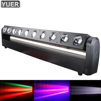 Kopen 10X40W Rgbw 4in1 Led Enkele Controle Moving Head Scan Licht DMX512 Dj Projector Verlichting Voor Bar Party ktv Thuis Bruiloft Effect Lamp