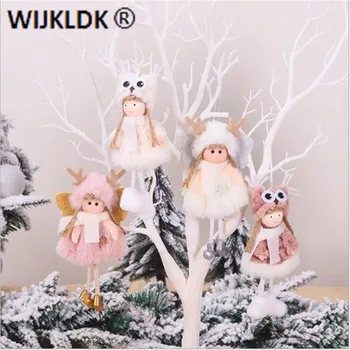 

Christmas Decoration 1pcs Christmas Tree Ornaments Pink/white Cute Plush Angel Doll Christmas Home Decoration New Year Gift 2021
