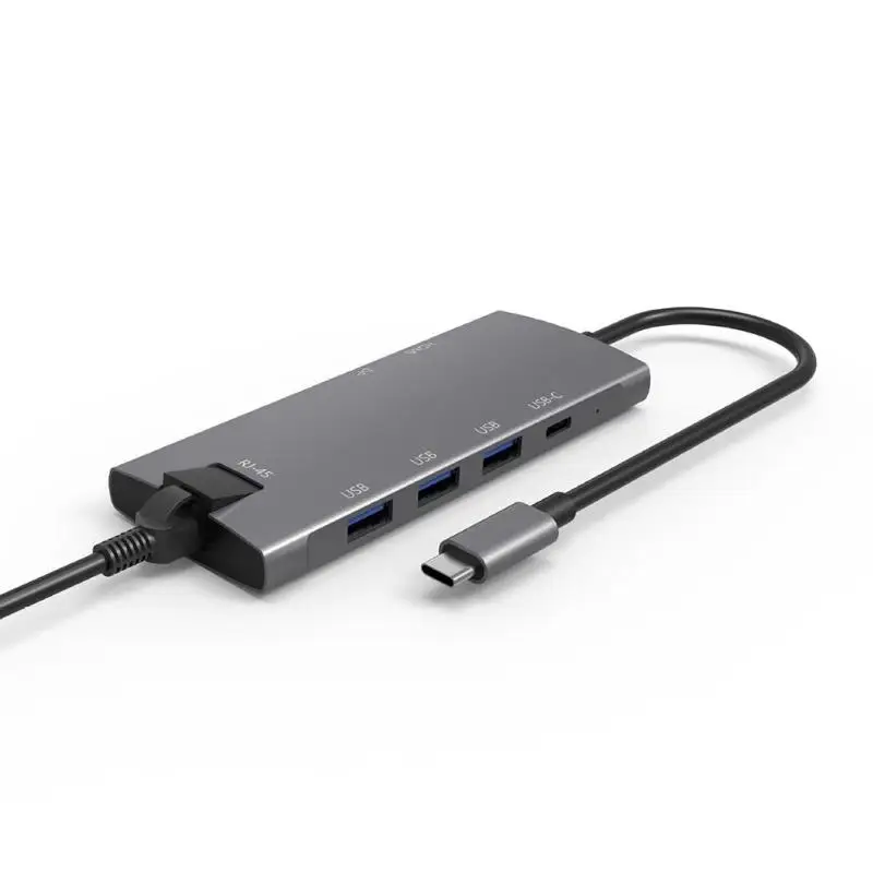 9 в 1 usb-хаб 4K 30FPS Многофункциональный тип-c к HDMI/Mini DP/USB3.0/USB-C PD/SD TF кардридер/RJ45 адаптер для MAC OS WIN 10