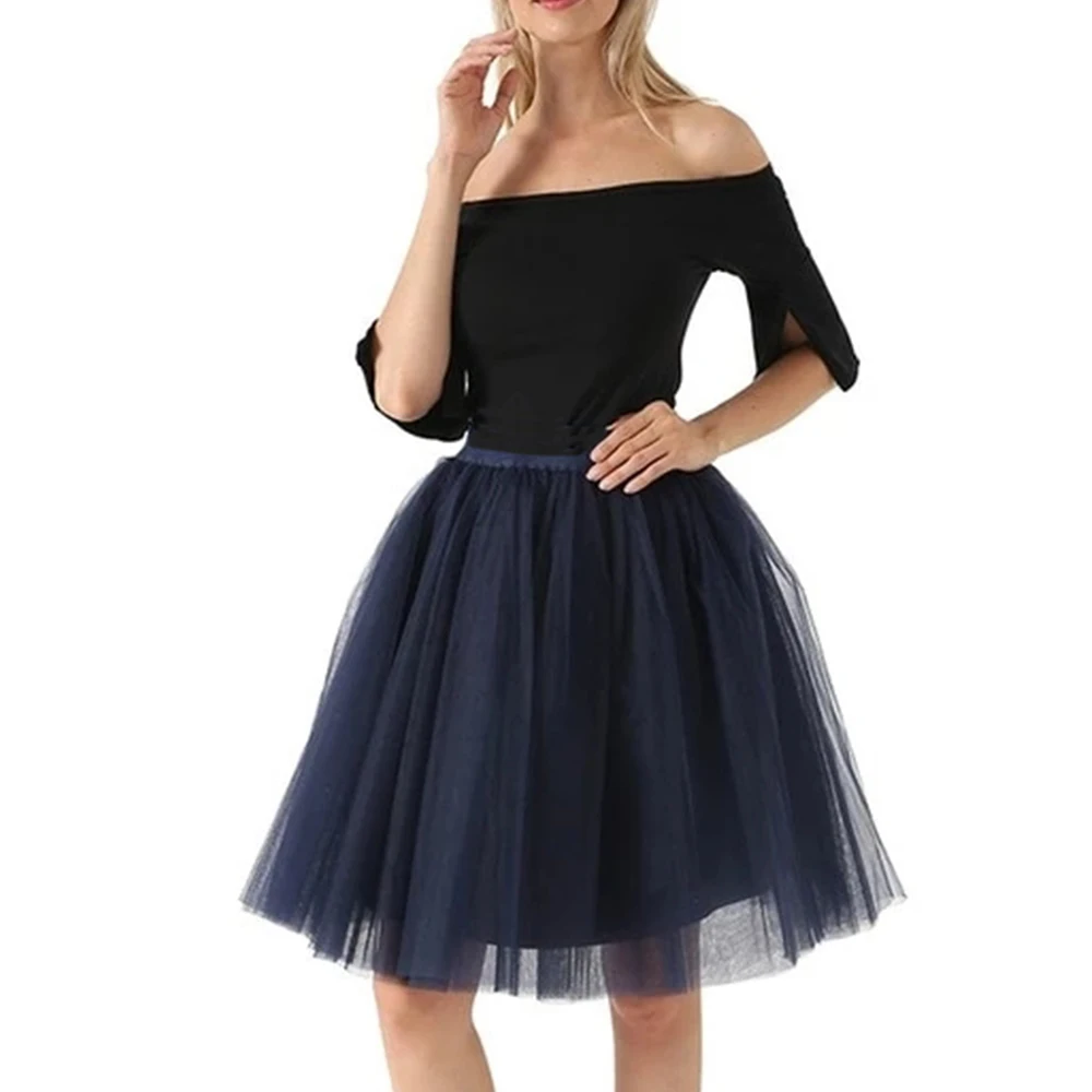 4 Color Wedding Petticoats Women 6 Layered Pleated Tulle Underskirt Woman Chiffon Fluffy Organza Vintage Tutu Skirts Ball Grown