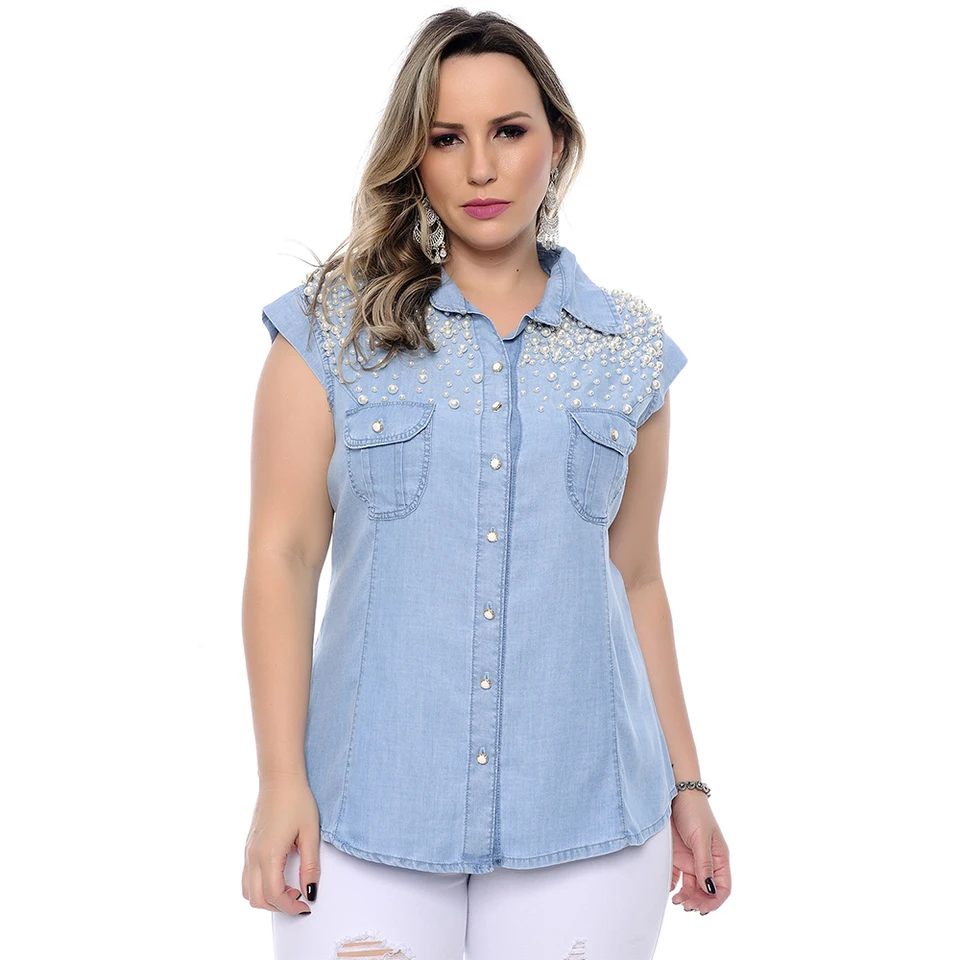 plus size denim top