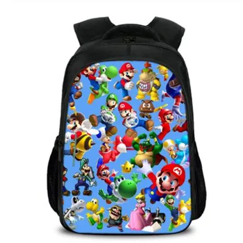 

Super Mario Bros Children Shoulder Backpack Boys Book Bag Kids Kindergarten Backpack Cartoon School Bags Best Gift Rucksack