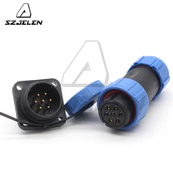 

SP21 7 Pin Waterproof Connector Aviation Square Panel Mount Wire Connectors Male Socket and Female Plug IP68