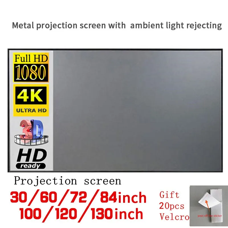 

Projector Screen 30 60 72 84 100 120 130 inch Reflective Fabric Cloth For YG300 T6 XGIMI H2 HALO Mogo Xiaomi DLP Projector