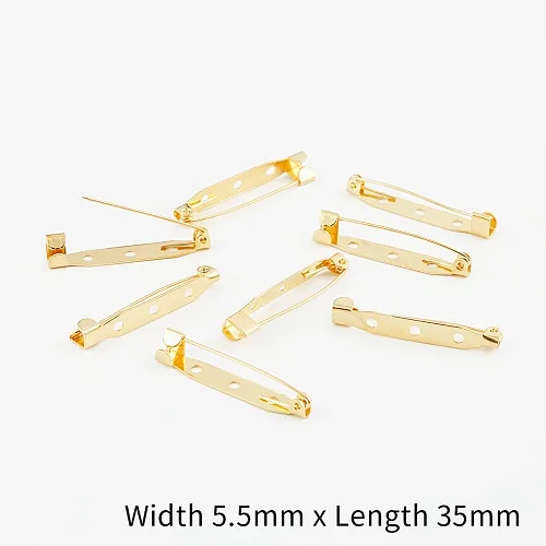 35x5.5mm 10 шт. 15 20 25 30 35 мм серебряная брошь базовые булавки безопасные булавки брошь настройки пустая основа для DIY материал для изготовления украшений - Цвет: 35x5.5mm