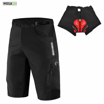

Wosawe Men's Cycling Underwear Bicycle Mountain MTB Shorts with Underwear Riding Bike Sport Underwear Tights 5D Padded Pad Gel