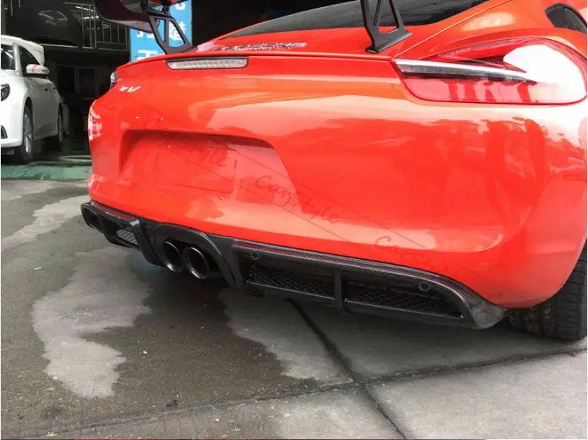 Cayman 981 GT4 из углеродного волокна, Автомобильный задний бампер, спойлер, диффузор, задний губ для Porsche Cayman 981 GT4 Boxster 2013
