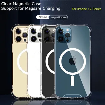 Clear Magsafe Magnetic Case For iPhone 13 11 Pro Max 12 Mini Support For Magsafe Wireless Charger Luxury Transparent Back Cover 1