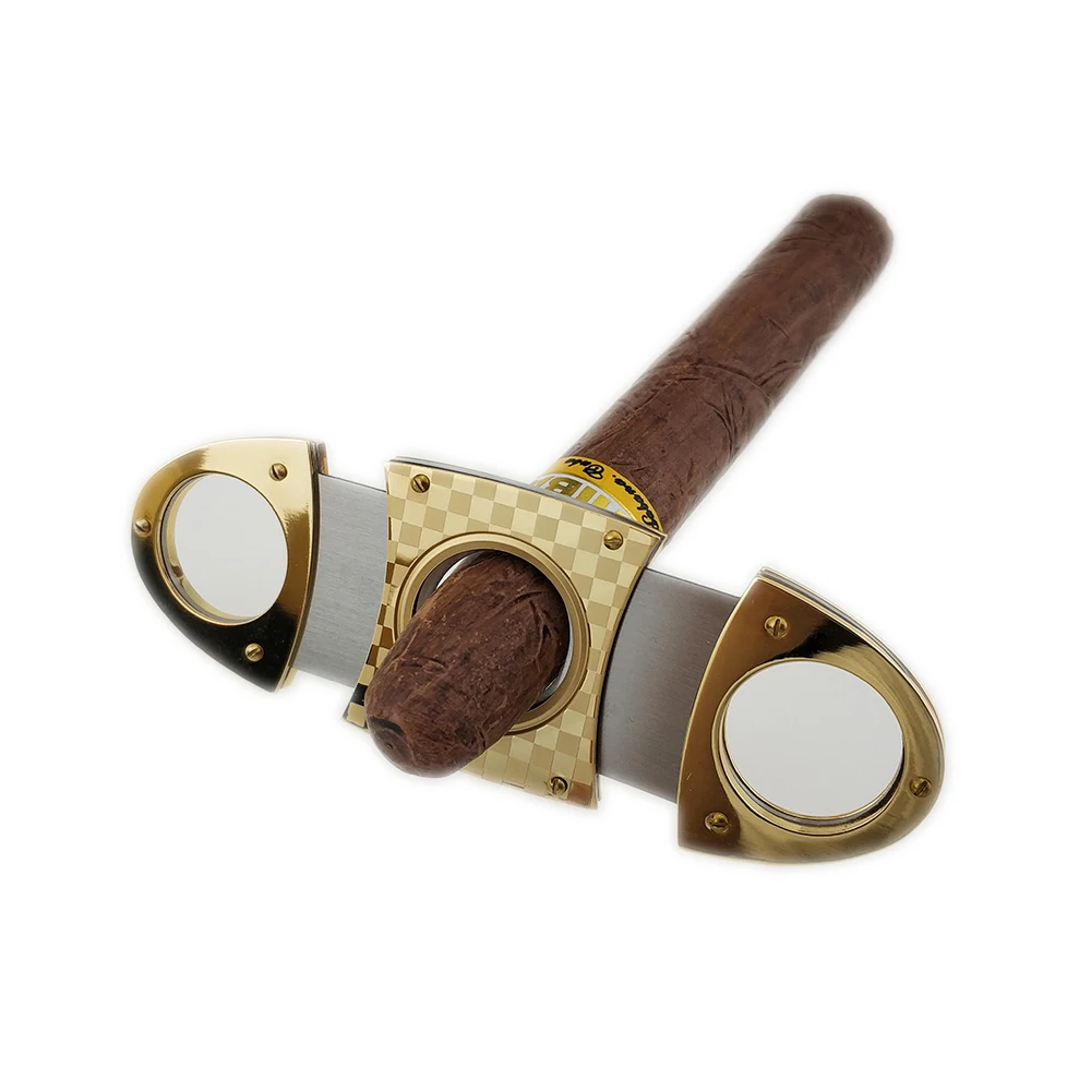 Резак для сигар Cohiba из нержавеющей стали, Гильотинный стиль с двойными лезвиями, идеально подходит для большинства сигар