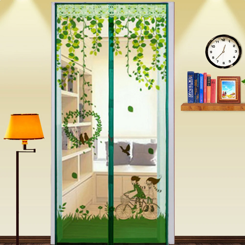 New Hot Sale Mesh Door Curtain Magnetic Fly Bug Anti Insect Mosquito Encrypt Screen Protector - Цвет: green