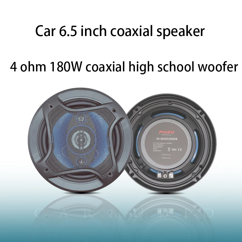 

180W Car Coaxial Speaker 6.5 Inch 3-way Audio Tweeter Midrange Woofer 4 Ohm Modified Horn Speaker Car High and Low Bass Lossless