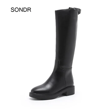 

Black Shoes Women High Boots 2020 Fashion Brand Ladies Chunky footware Female botas mujer Black Shoes Long Boots Over The Knee