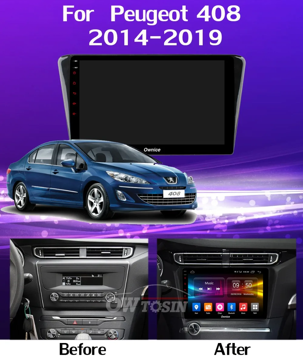 Flash Deal 360° Panoramic 4×Camera 4G LTE Android 9.0 4G+64G Car Multimedia Player CarPlay DSP GPS Radio for Citroen Peugeot 408 2014-2019 7