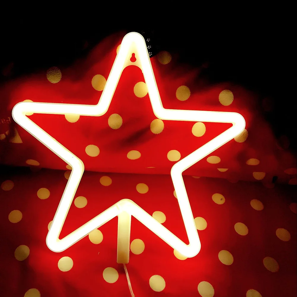 Светодиодный светильник с неоновой вывеской Love, светильник ning Cloud Moon Star, неоновый светильник для фотосъемки, для магазина, свадебного украшения, Рождественский светильник D35 - Испускаемый цвет: Red Star