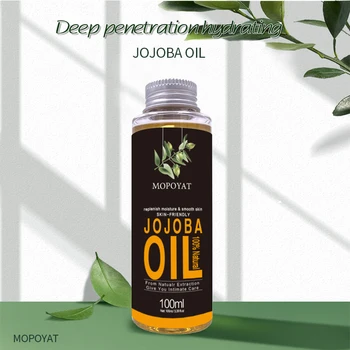 

MOPOYAT100% Natural Jojoba Oil Moisturizing Anti Wrinkles Hydrating Face Moisturizer Massage Oil Skin Care Hair Care 100ml