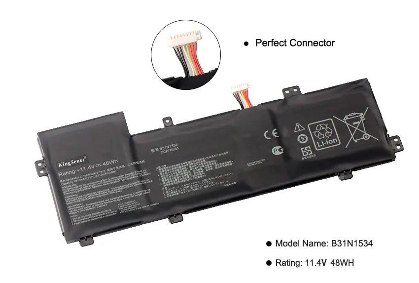 Kingsener-bateria para Notebooks B31n1534 para Asus Zenbook Ux510 Ux510 Ux510ux Série 3icp7 60 80 11.4v 48wh - Imagem 4