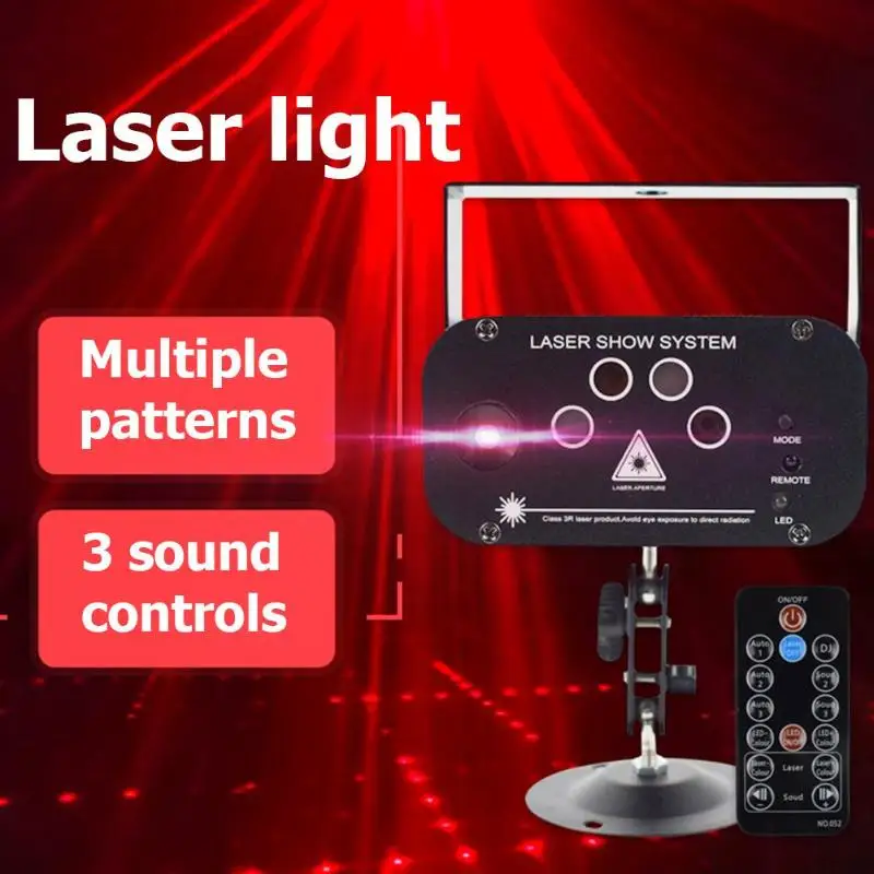 

Portable Voice Control Laser Projector 48 Patterns 3W Blue LED RGB Party Light Laser Effect Good Create Gorgeous Space