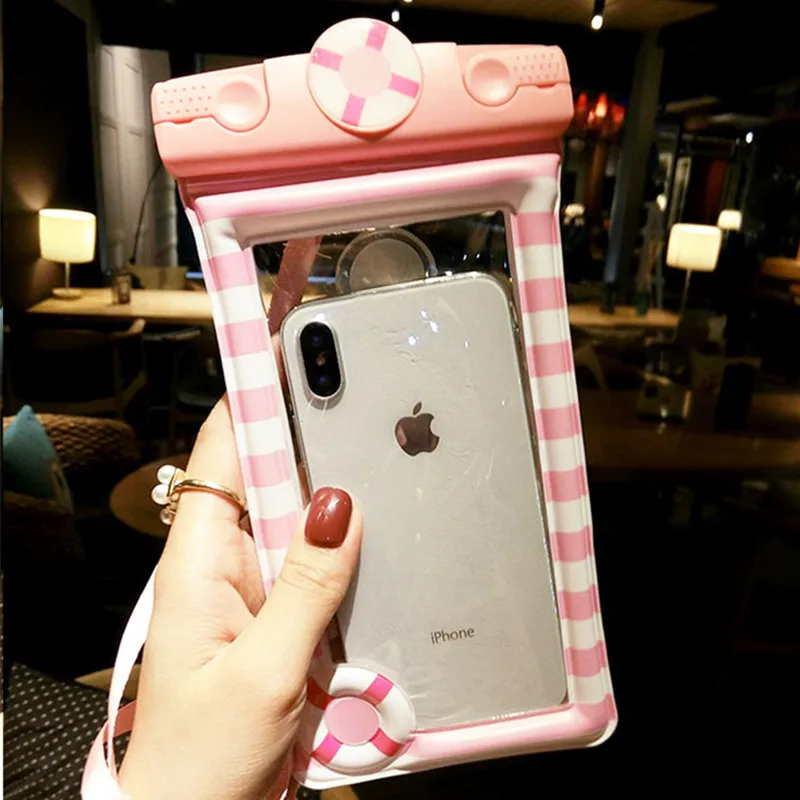 Universal Waterproof Case For iPhone X XS MAX 8 7 6 Plus Samsung Xiaomi Mobile Pouch Bag Cartoon Swimming Water proof Phone Case