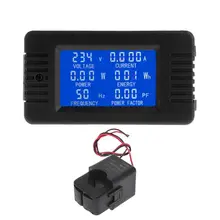 AC 80-260V 100A LCD Digital Power Energy Meter Voltage Current KWh Watt Meter Monitor with Split Current Transformer
