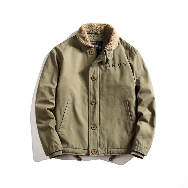 

Men's Clothing 2020 Short Warm Jacket Men Fashion Winter Thickened Plus Fleece Tooling Bomber Jacket Imitation Lamb Cotton Coat