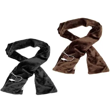 

Women Men Winter Heated Long Scarf with Heating Pad Neck Warmer Electric USB Powered Soft Shawl Wraps with Pockets Portable