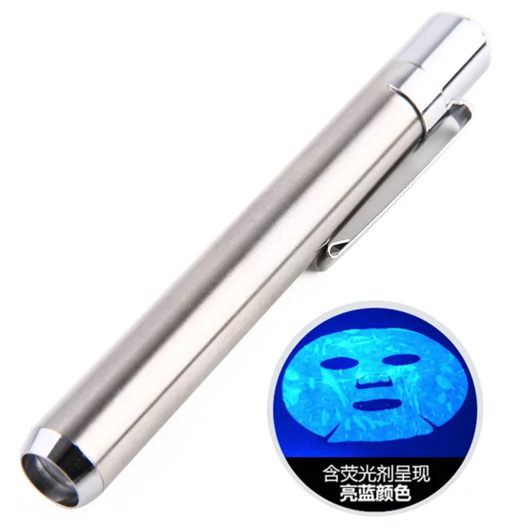 

365nm White Light Fluorescent Agent Detection Flashlight Fluorescent Agent Detection Penlight Cosmetics Facemask Anti-Counterfei