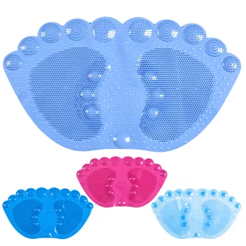 

2020 Bath Show Foot Bath Anti-Slip Mat Shower PVC Cartoon Toilet Bath Mat Non Slip Foot Shape Shower Room Bath Mat Kitchen Floor