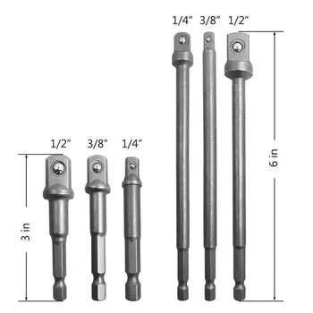 

1/4 3/8 1/2 Drive Flexible Socket Bit Extension Adapter Replacement Converter