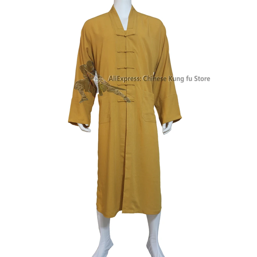

Buddhist Monk Dress Shaolin Long Robe Kung fu Uniform Wushu Tai Chi Suits Wing Chun Martial arts Clothes 25 Colors