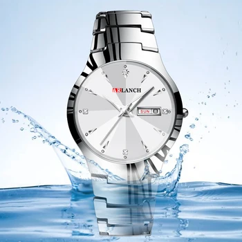 

ARLANCH Luxury Steel Mens Watch Display Date Week Waterproof Men's Quartz Watch Business Male Wristwatches Relogio Masculino