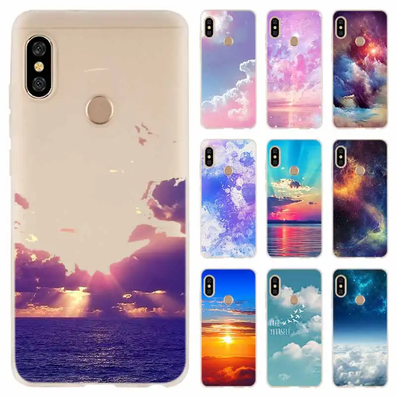 Soft Case For Xiaomi Redmi Note 10 9 8 7 6 5 Pro Max 10S 9S 9T 8T 4G 5G Cover clouds rt cute kawaii sky | Мобильные телефоны и