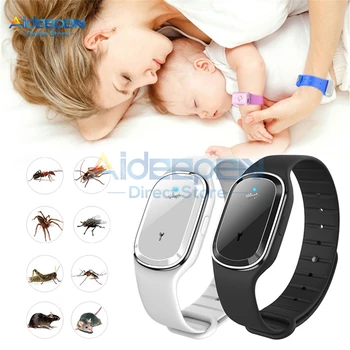 

Waterproof Ultrasonic Mosquito Repellent Bracelet Pest Insect Anti Mosquito Insect Bracelet USB Charge Indoor&Outdoor Kids&Adult