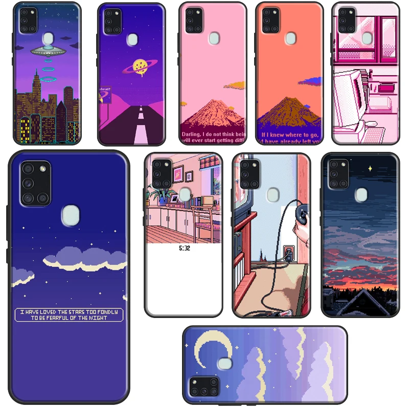 PIXEL эстетическое искусство INDIE GEEK для Samsung A51 A71 A72 A52 A32 A22 A12 A21S A02S A03S A20S A50 A70 A11 A31