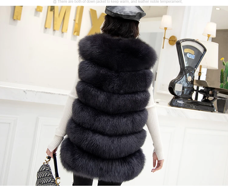 new real natural whole fur six-section fox vest ladies winter long warm fashion vest