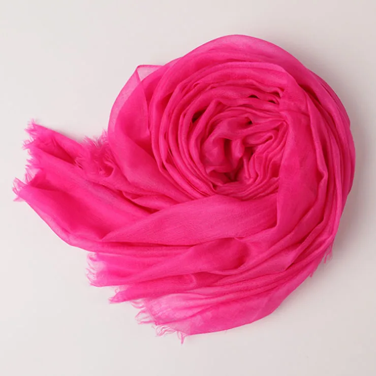 Шарф из чистого кашемира для женщин, элегантные женские шарфы, 90%, мягкий кашемир, сплошной цвет, длинный шарф с кисточкой, 230*100 см, 60 г - Цвет: 6