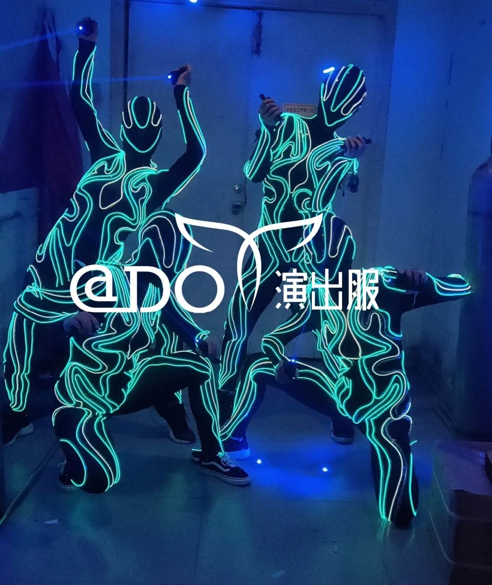 Bar Nightclub Technology Gogo Dance Costumes Luminous Laser Light Costume Led Light Up Jumpsuit Aliexpress