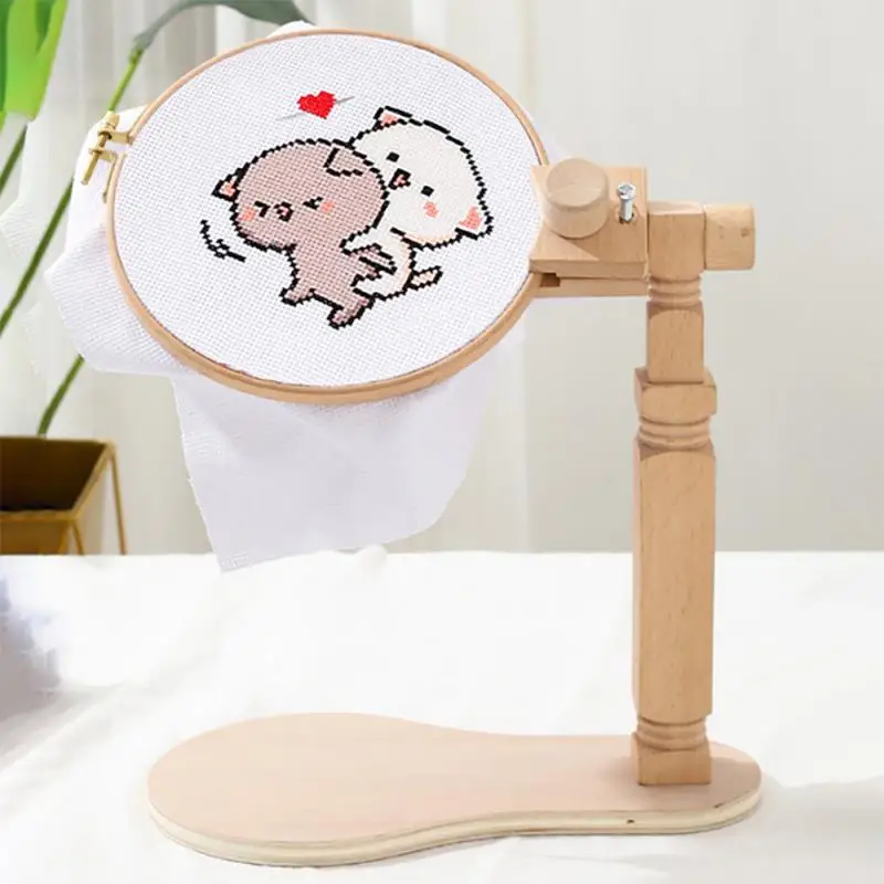 

Cross Stitch Frame Wooden Desktop Embroidery Buckle Stand Wooden Frame Embroidery Frame DIY Sewing Tools