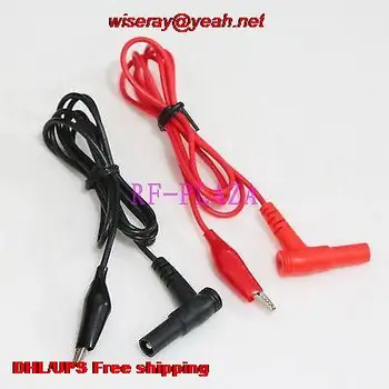 

DHL/EMS 50pcs Cable Banana plug right angle to Alligator clip For Multimeter Test Equipment-test cable-A6