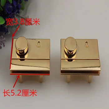 

Top Grade Thick Lock Bag Twist Leather Box Handbags Hardware Accessories Light Golden Color Mortise