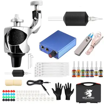 

Professional Rotary Motor Tattoo Machine Kit Adjustable Needle Shader Liner Ink Q1QD