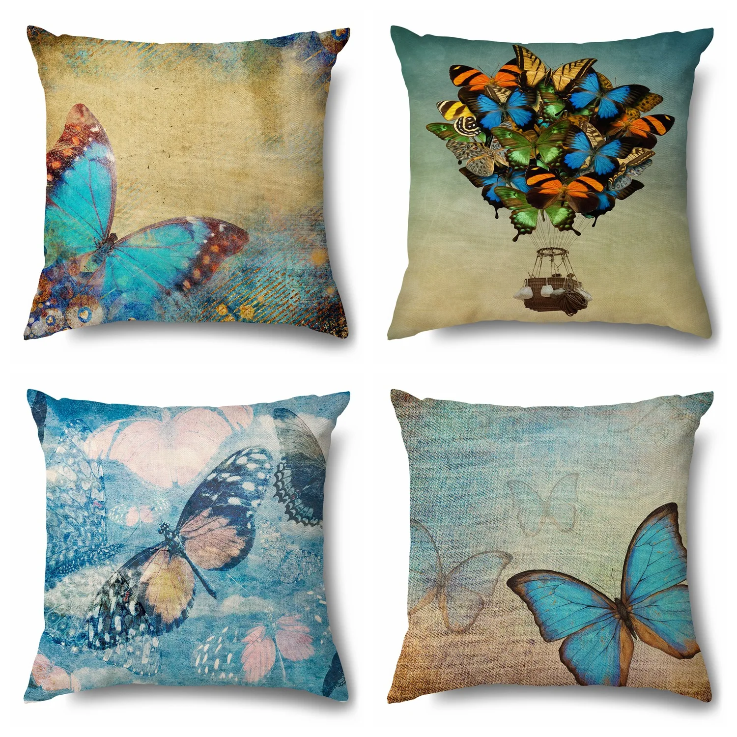 

Cross Border American European Style Vintage Butterfly Pattern Printed Home Cushion Pillow Stuffed