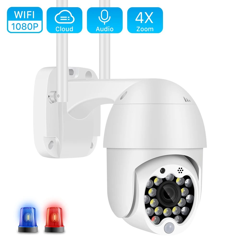 1080P супер мини Wi Fi камера 2 Мп 4 кратный зум автоматическое слежение аудио Облако PTZ