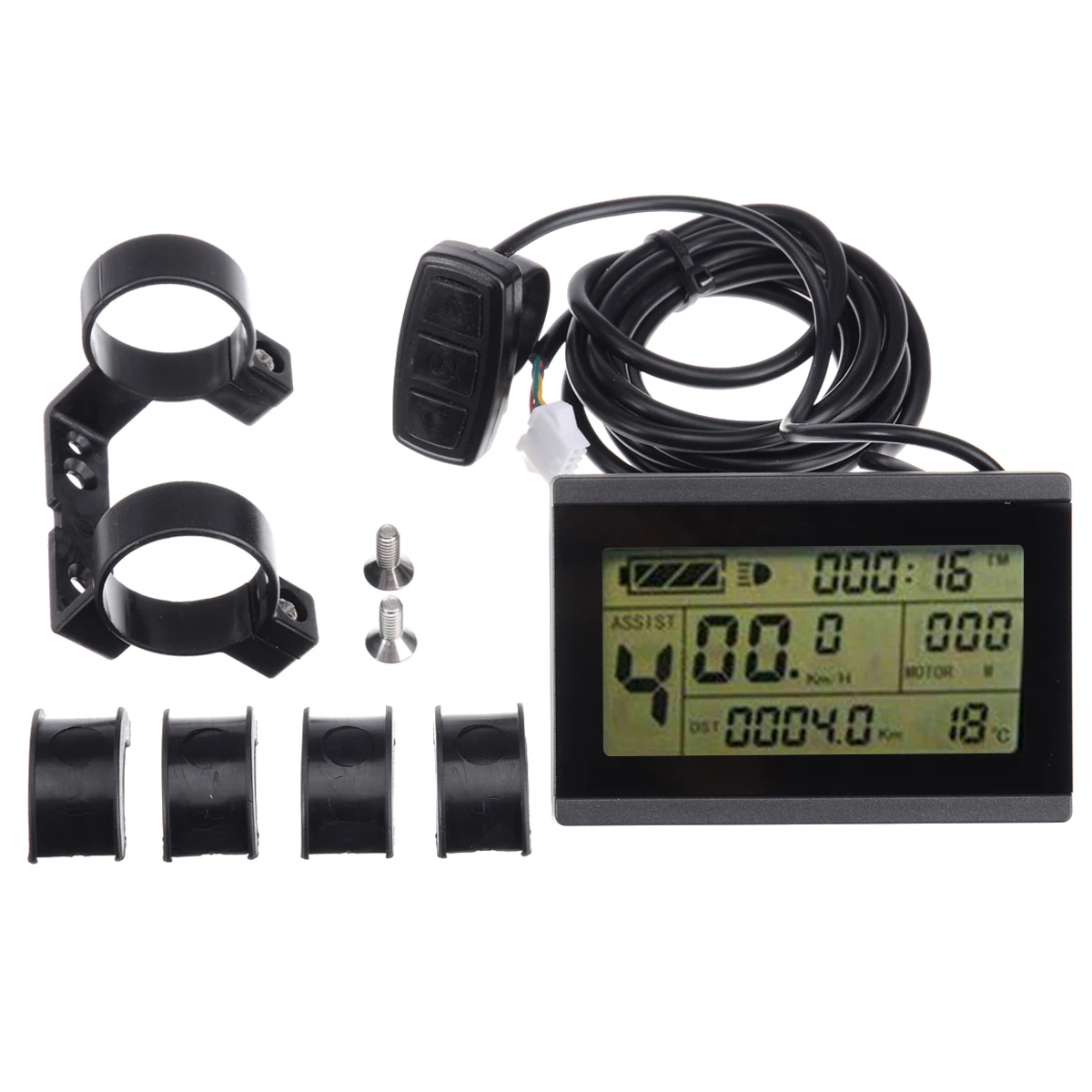 1 Set Multifunctional Easy Installation Electric Bike LCD3 Temperature Display Meter Panel for 24/36/48V KT Series Controllers